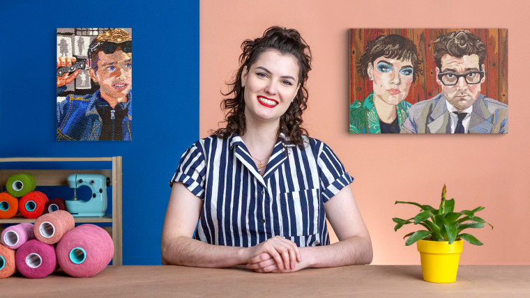 Embroidered Portraits with Punch Needle