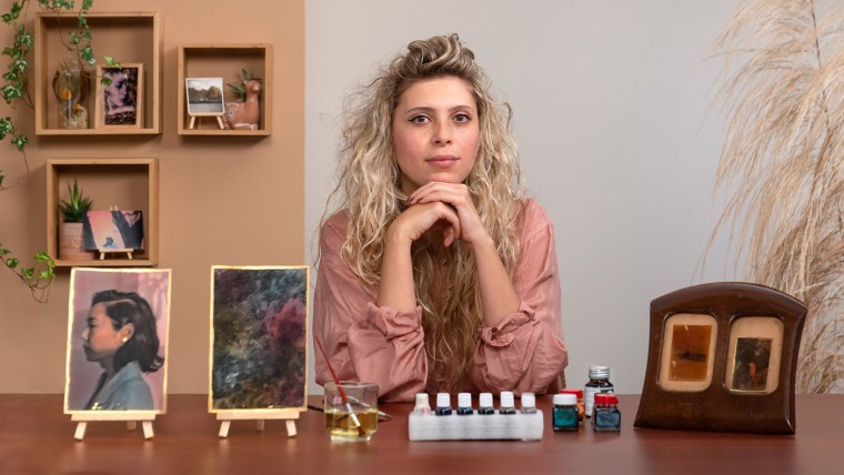 Colorização de fotografias com aquarela