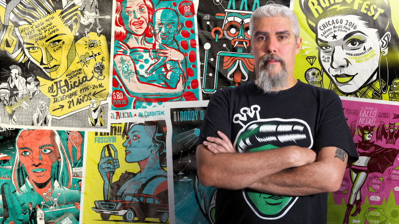 Carteles de rock ilustrados