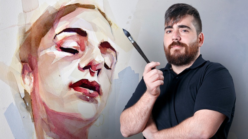 Artistic Portrait with Watercolors