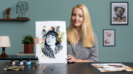 Ilustración de retrato con técnicas analógicas y digitales. Un curso de Ilustración de Amy Pearson