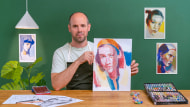 Desenhos de retratos expressivos com giz pastel seco. Um curso de Ilustração de Chris Gambrell