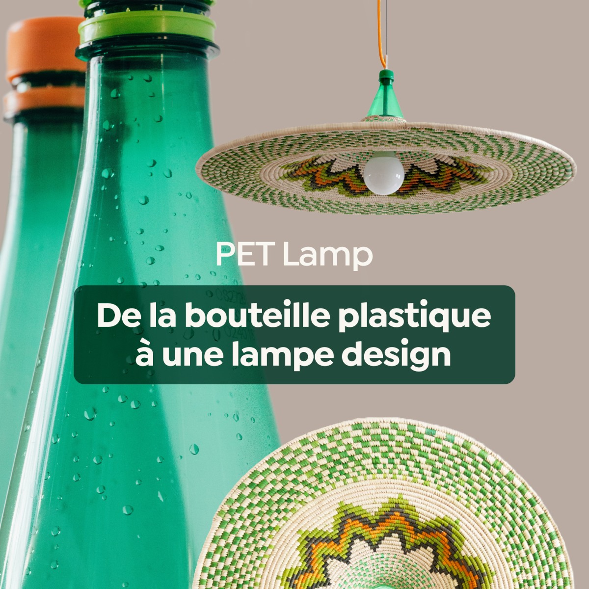 Une lampe avec des bouteilles en plastique : Femme Actuelle Le MAG
