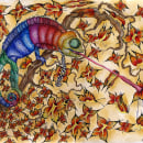 Trippy chameleon. Ilustração tradicional projeto de Penelope Moreno - 07.08.2011