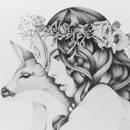 Deer Woman Illustration Kata Zapata. Un proyecto de Diseño e Ilustración tradicional de ktalink - 16.12.2012