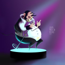 El viejo elvis. Traditional illustration, 3D, and Character Design project by Juan Martín Bueno - 03.05.2014