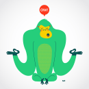Camiseta Gorila OM!. Een project van  Ontwerp, Traditionele illustratie y Productontwerp van Menú familiar - 27.05.2014