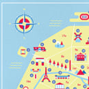 Map of Paris. Traditional illustration project by Noémie Durand - 07.01.2014