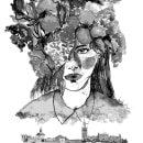 Mujer de Sevilla. Ilustração tradicional, e Design gráfico projeto de Ángela Muruve Luna - 19.11.2014