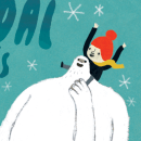 Navidad con el Yeti. Design, Ilustração tradicional, e Publicidade projeto de Cinta Arribas - 09.12.2014