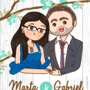 Marta y Gabriel Invitaciones. Design e Ilustração tradicional projeto de Francesc Gómez Guillamón - 01.03.2015