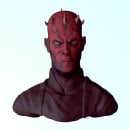 Darth Maul 3D Bust. Traditional illustration, 3D, Character Design, and Comic project by Chema Mansilla - 07.05.2015