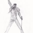 Freddie Mercury a lápiz. Ilustração tradicional, e Artes plásticas projeto de Guillermo Celemín Mendoza - 17.07.2015