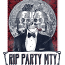 Poster RIP Party Mty. Un projet de Illustration traditionnelle, Beaux Arts , et Collage de Escareno - 16.09.2015