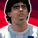 Ilustraciòn │ Diego Armando Maradona. Design, Traditional illustration, and Graphic Design project by Ema Vivas - 11.07.2015