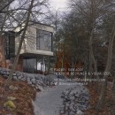 3D basado en la casa Val des Monts Cottage de  Christopher Simmonds Architects en Canadá. Un proyecto de Diseño, 3D, Arquitectura, Arquitectura interior, Diseño de interiores, Paisajismo, Diseño de iluminación y Post-producción fotográfica		 de Raquel San José - 26.11.2015