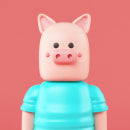 Pig-head. 3D, e Design de personagens projeto de Fernando Parra - 08.02.2016