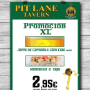 Carteles Cervecería Pit Lane, Centro Comercial Zemtrum, La Palma del Condado, Huelva.. Design gráfico projeto de Mayte Serna - 07.01.2015