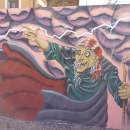 Mural en Bañon con leyenda local. Arte urbana projeto de Victor Manuel Lozano Lázaro - 26.08.2016