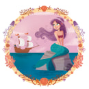 Little mermaid book. Projekt z dziedziny Trad, c, jna ilustracja, Grafika ed i torska użytkownika Susana Díaz - 28.08.2016