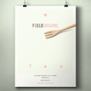Feeld Organic restaurant set. Design editorial, Design gráfico, e Design de produtos projeto de Borja Espasa - 14.01.2015