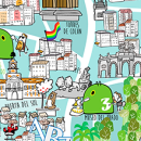 Recicla a la madrileña - Mapa de Madrid Ein Projekt aus dem Bereich Traditionelle Illustration von Miguel Martínez-Vilanova - 30.11.2016