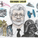 George Lucas Fanart. Traditional illustration project by Ismael Ruiz Muñoz - 08.26.2016