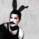 Ilustración de Freddie Mercury. Ilustração tradicional projeto de Miriam Blackbird - 08.05.2017