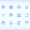  Free Blue UI Icons. Un proyecto de Diseño gráfico de Margarita Ivanchikova - 14.05.2017