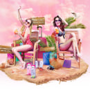 Veet Colombia - Campaña Verano 2016 -. Traditional illustration, Advertising, UX / UI, Art Direction, Information Architecture, Photograph, Post-production, Web Design, and Photo Retouching project by María Junca - 06.10.2016