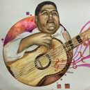 Negro Marcelino Huapango. Design, Traditional illustration, Fine Arts, Painting, and Street Art project by Héctor Armando Domínguez Rodríguez - 10.11.2017