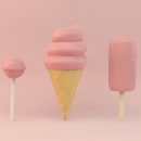 3D Ice creams & lollypop. Design, Motion Graphics, e 3D projeto de Rebeca G. A - 27.10.2017