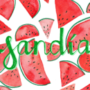 Sandía & Melón. Traditional illustration, and Lettering project by Isabel Emene - 07.10.2017