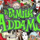 Merchandising oficial de La Familia Adams una comedia musical . Ilustração tradicional, Direção de arte, e Design de produtos projeto de Javier Navarro Romero - 19.01.2018