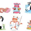 Animals. Ilustração tradicional, Design de personagens, Design editorial, e Educação projeto de marta moreno - 02.02.2018