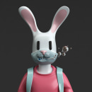 Conejo flowers. Un proyecto de Ilustración tradicional, 3D, Dirección de arte y Diseño de personajes de Nick Duque - 19.02.2018