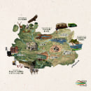 Mapa Caminos del Guadiana. Un proyecto de Ilustración tradicional, Diseño de la información, Pintura e Infografía de Carlos Mugica Ortiz - 06.04.2018
