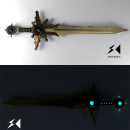 Espada de Tyrael. Een project van 3D y  3D-modellering van Moisés Salmán Callejo - 01.06.2018