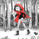 Caperucita Roja. Traditional illustration, Character Design, and Children's Illustration project by Susana Gurrea - 06.01.2016