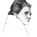 General Leia Organa.. Traditional illustration, Pencil Drawing, and Drawing project by David P. García - 05.14.2018