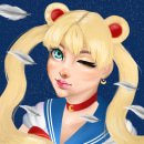 Sailor Moon. Traditional illustration, Drawing, Digital Illustration, and Artistic Drawing project by Arantxa Carbó - 08.23.2018