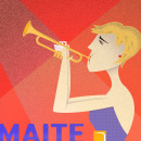Maite Hontelé: Trompetista europea con sangre latina. . Un proyecto de Ilustración tradicional de Jorge Luis Vázquez Tejeda - 06.09.2018