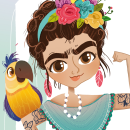 Frida Kahlo. Ilustración infantil. Digital Illustration project by Laura García Mañas - 10.08.2017