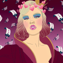 HEARTBREAKER KWEEN. Traditional illustration, Drawing, Digital Illustration, and Portrait Drawing project by Mia Bonbon - 10.29.2018