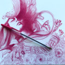Mujer a tinta roja. Un progetto di Illustrazione tradizionale e Disegno artistico di Ana González Palomo - 12.02.2019