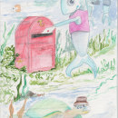 La lubina Josefina, campeona de voleiglobo. Traditional illustration, Character Design, and Children's Illustration project by Diana Sobrado - 05.10.2016