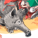 Red Riding Hood and the Wolf- Reading stories. Un proyecto de Diseño de personajes e Ilustración infantil de Cintia Rosales - 05.06.2019
