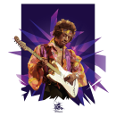 Homenaje Jimi Hendrix. Vector Illustration, and Digital Illustration project by Josep Pérez Campins - 01.25.2019