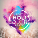 First Holi Colors Party. Design, Graphic Design, and Poster Design project by Pedro David Silvio - 06.12.2019