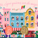 Mural en el cole La Esperanza. Fine Arts, Graphic Design, Street Art, Decoration, and Children's Illustration project by Miguel Ferrera García - 06.12.2019